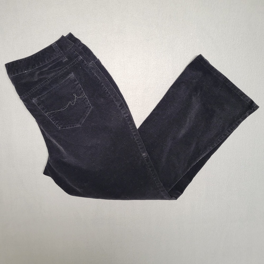 St Johns‎ Bay Corduroy Stretch Pants Womens Size 16 Black Bootcut Casual